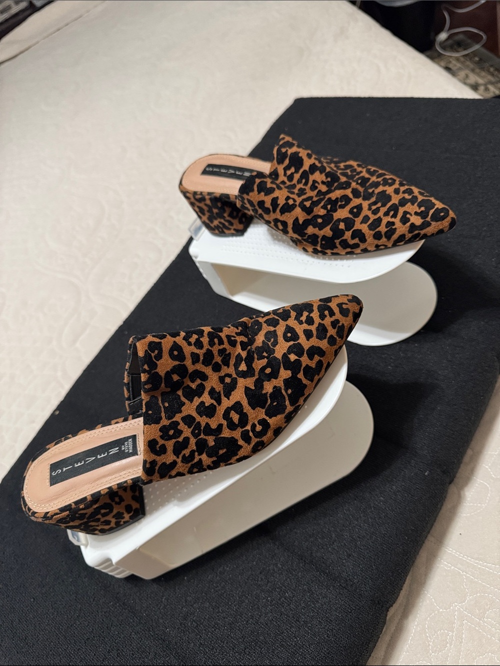 Steve Madden Leopard Print Pointed Toe Mule - Brown/Black/ 8